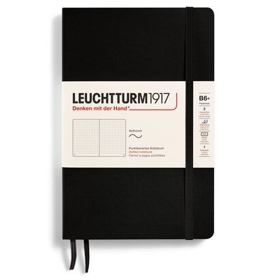 Cuaderno Leuchtturm1917 B6+ Softcover, Black, puntos