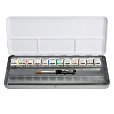 Acuarela Schmincke Akademie 12 colores + 12 espacios + pincel