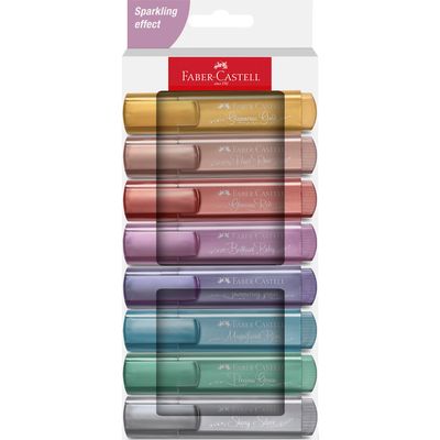 Marcador Faber Castell Textliner Sparkling Effect, 8 colores