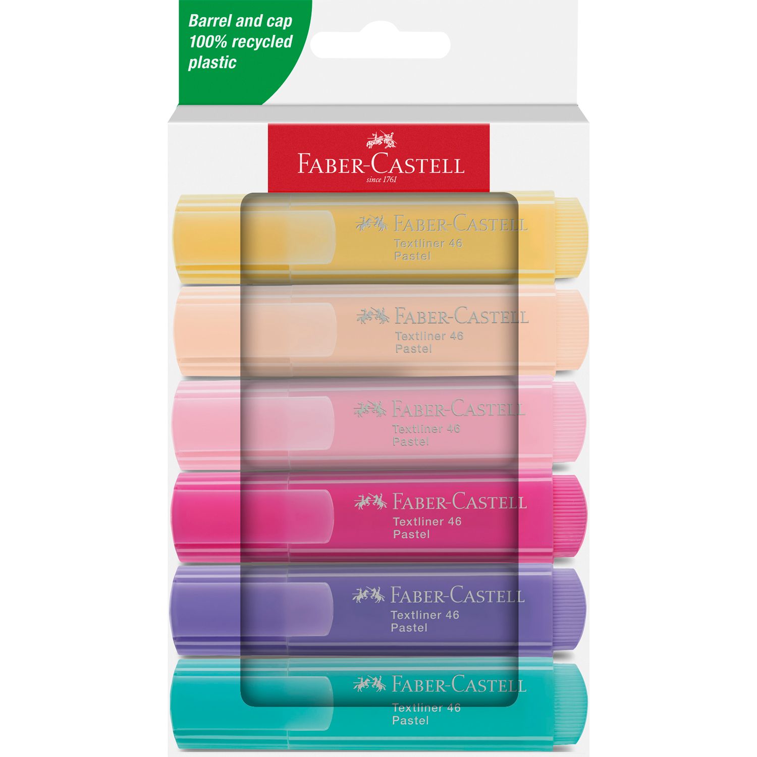 Marcador Faber Castell Textliner 46 Pastel, 6 colores