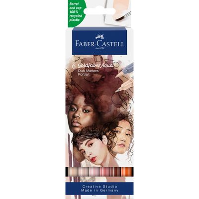 Marcador Faber-Castell Goldfaber Aqua Dual 6 Colores Portrait