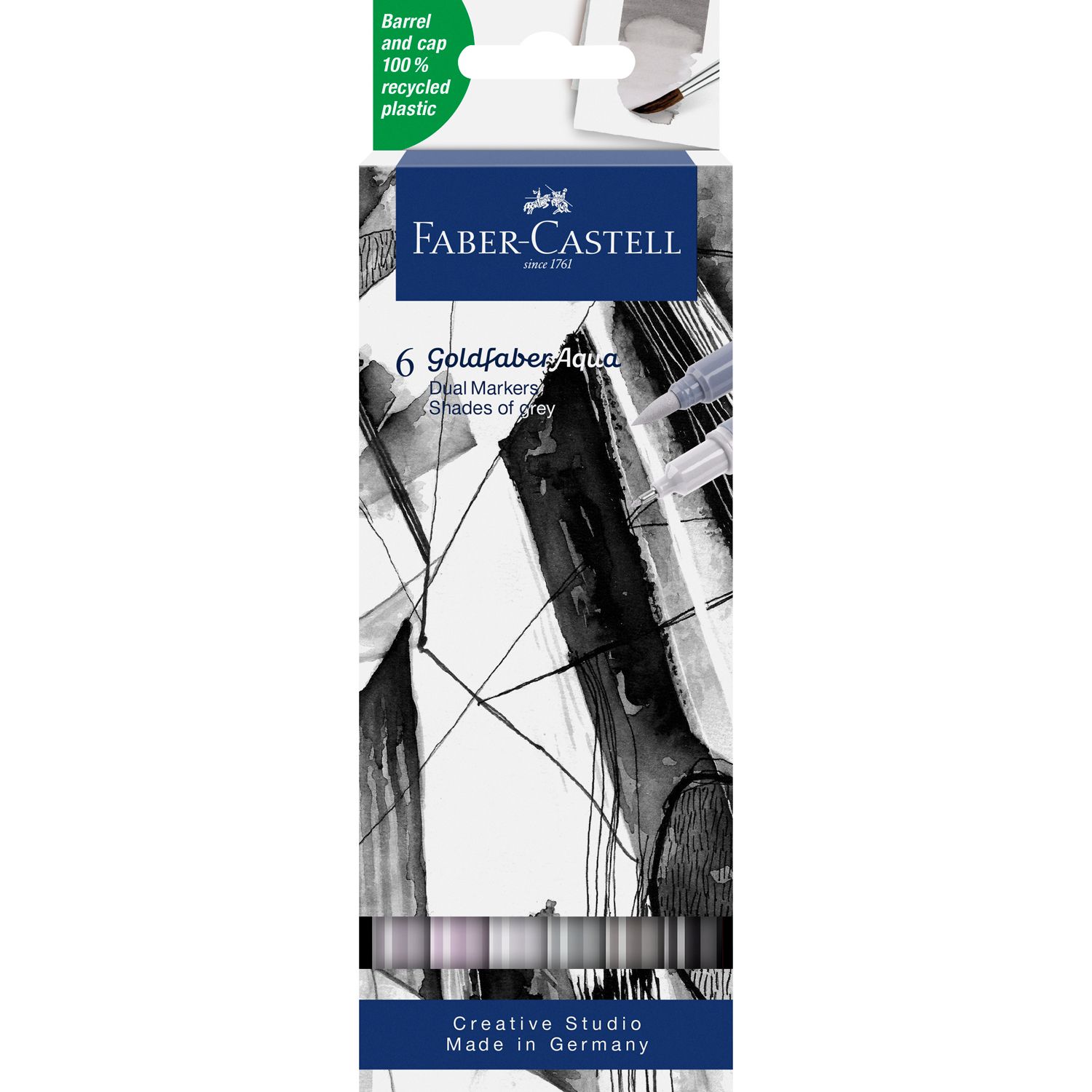 Marcador Faber-Castell Goldfaber Aqua Dual 6 Colores Shades Of Grey