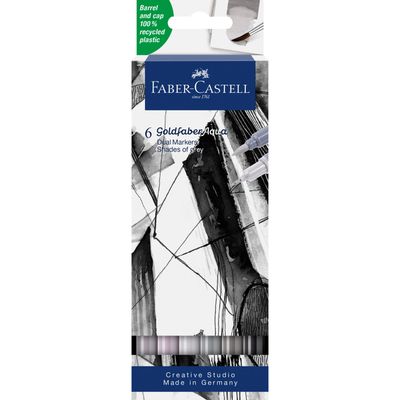 Marcador Faber-Castell Goldfaber Aqua Dual 6 Colores Shades Of Grey