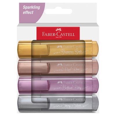 Marcador Faber Castell Textliner Sparkling Effect, 4 colores