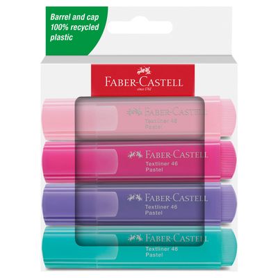 Marcador Faber Castell Textliner 46 Pastel, 4 colores