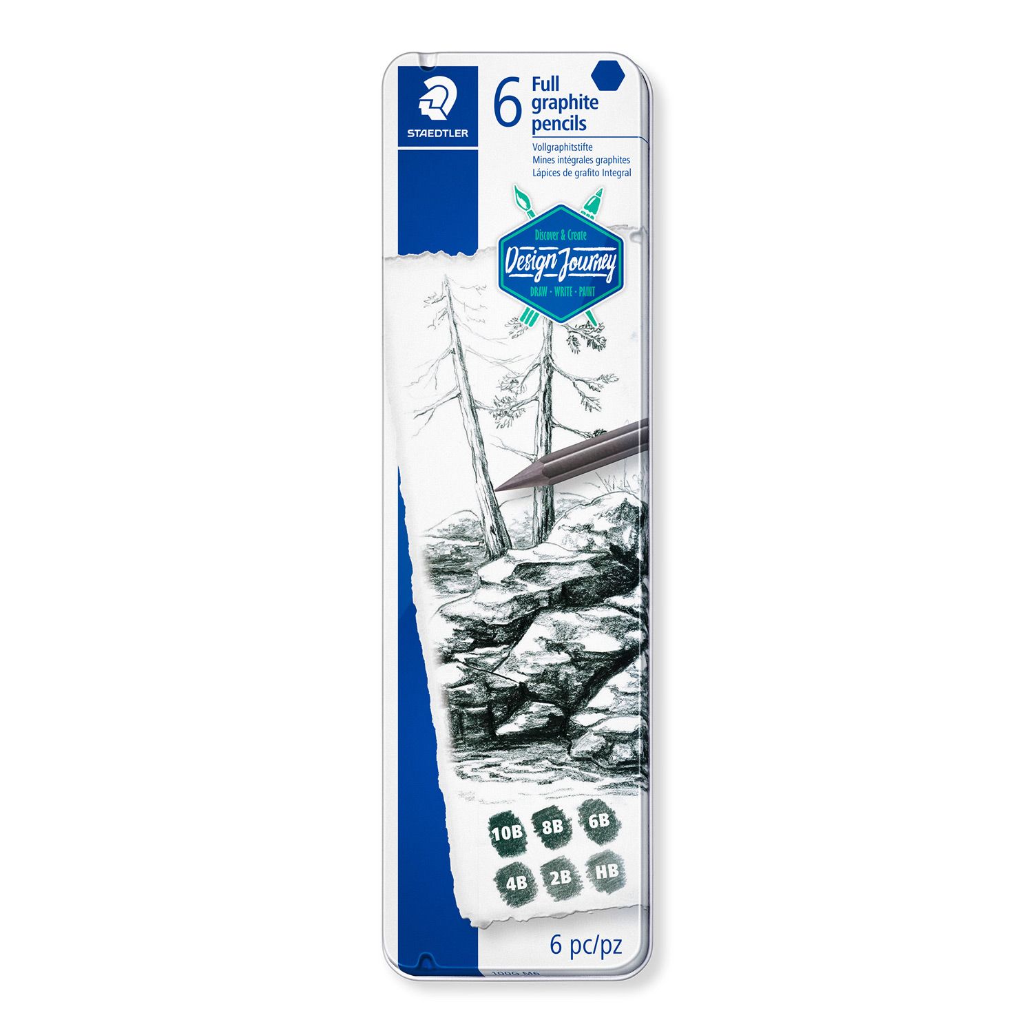Lapiz Staedtler Lumograph Pure Graphite, 6 grados