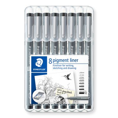 Rapidografo Staedtler Pigment Liner, estuche de 8 marcadores