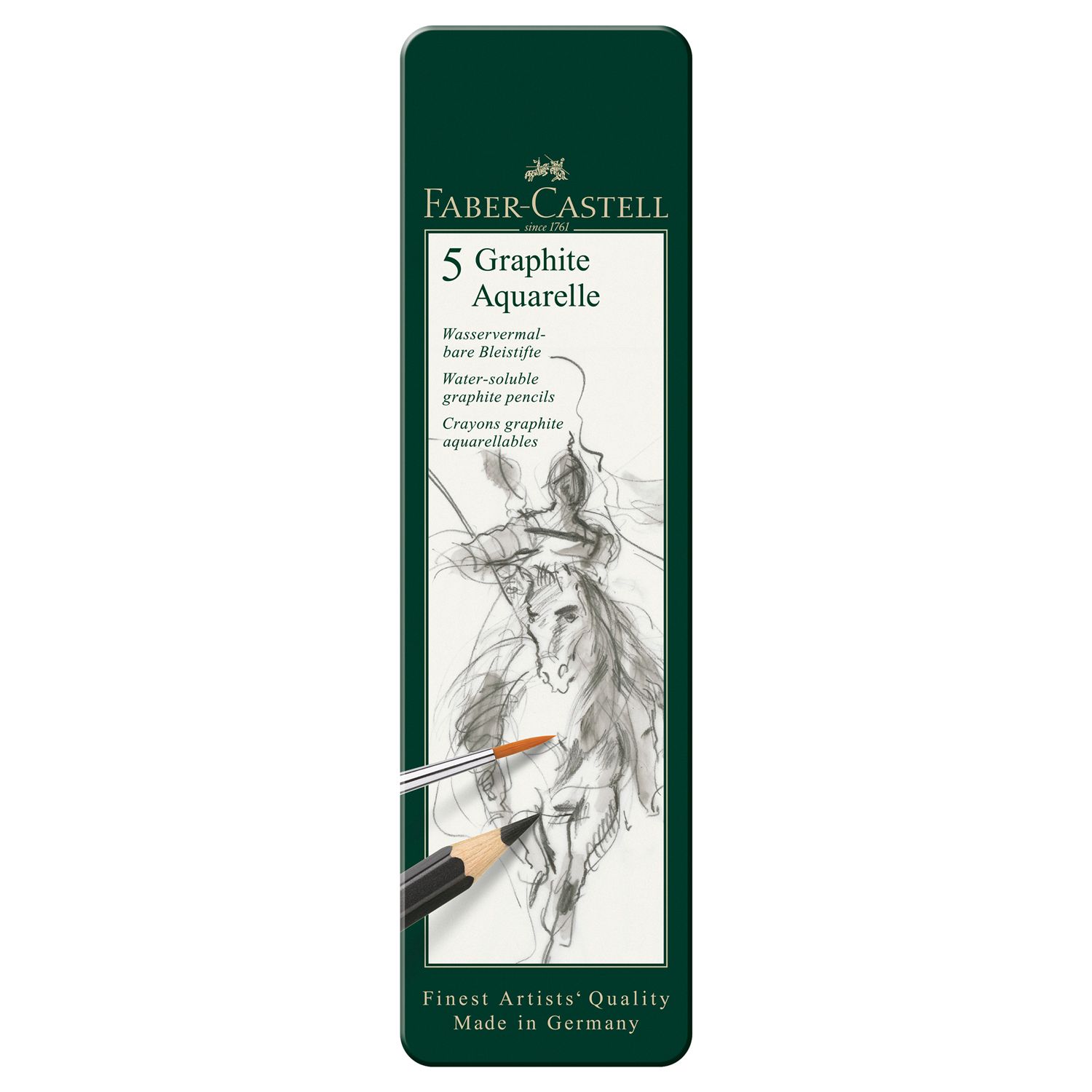 Lapiz Grafito Acuarelable Faber Castell, juego de 5 piezas