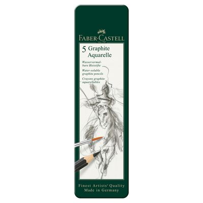 Lapiz Grafito Acuarelable Faber Castell, juego de 5 piezas