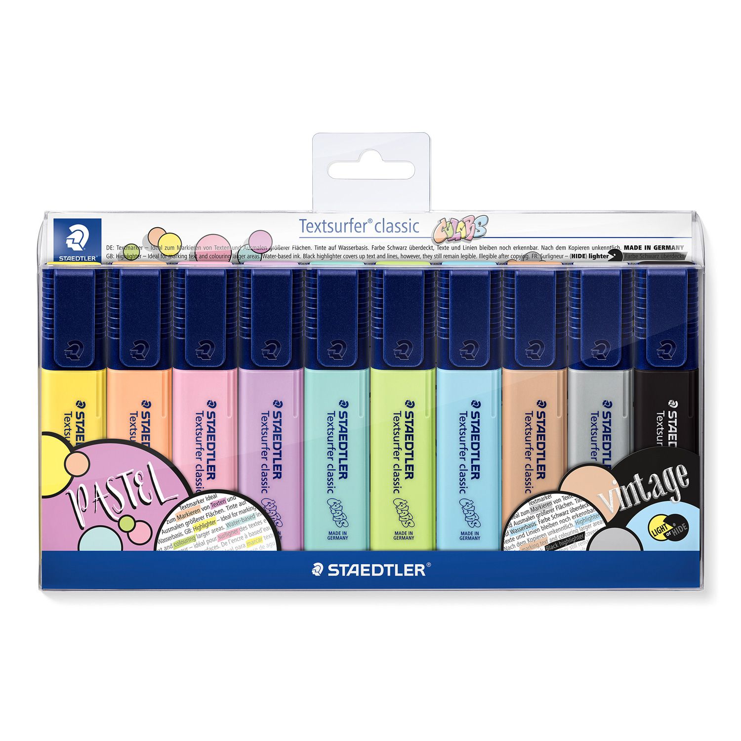 Marcador Staedtler Textsurfer Pastel + Vintage, set 10 colores