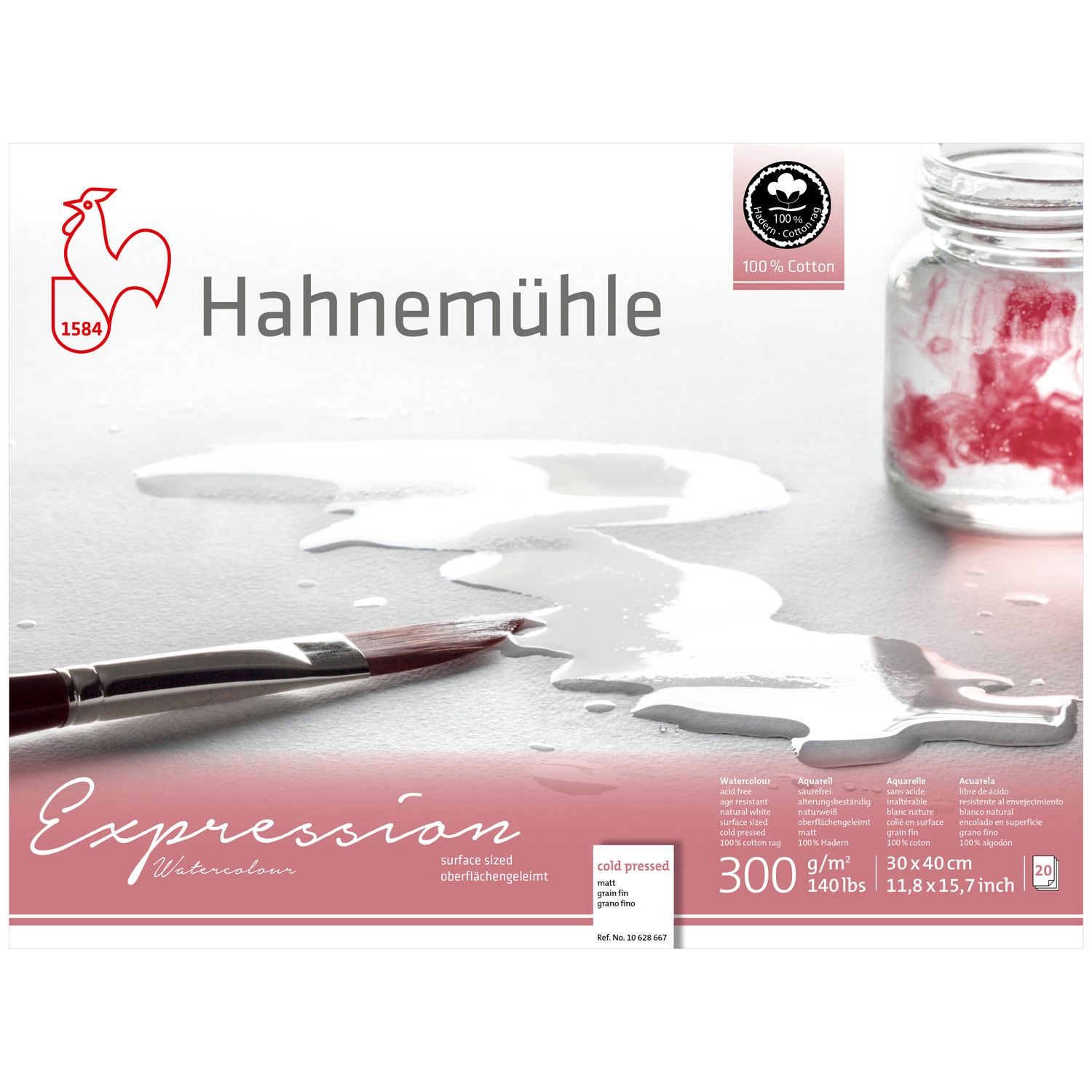 Block Hahnemuhle Expression 300 gr., 100% algodon, 30 x 40 cms