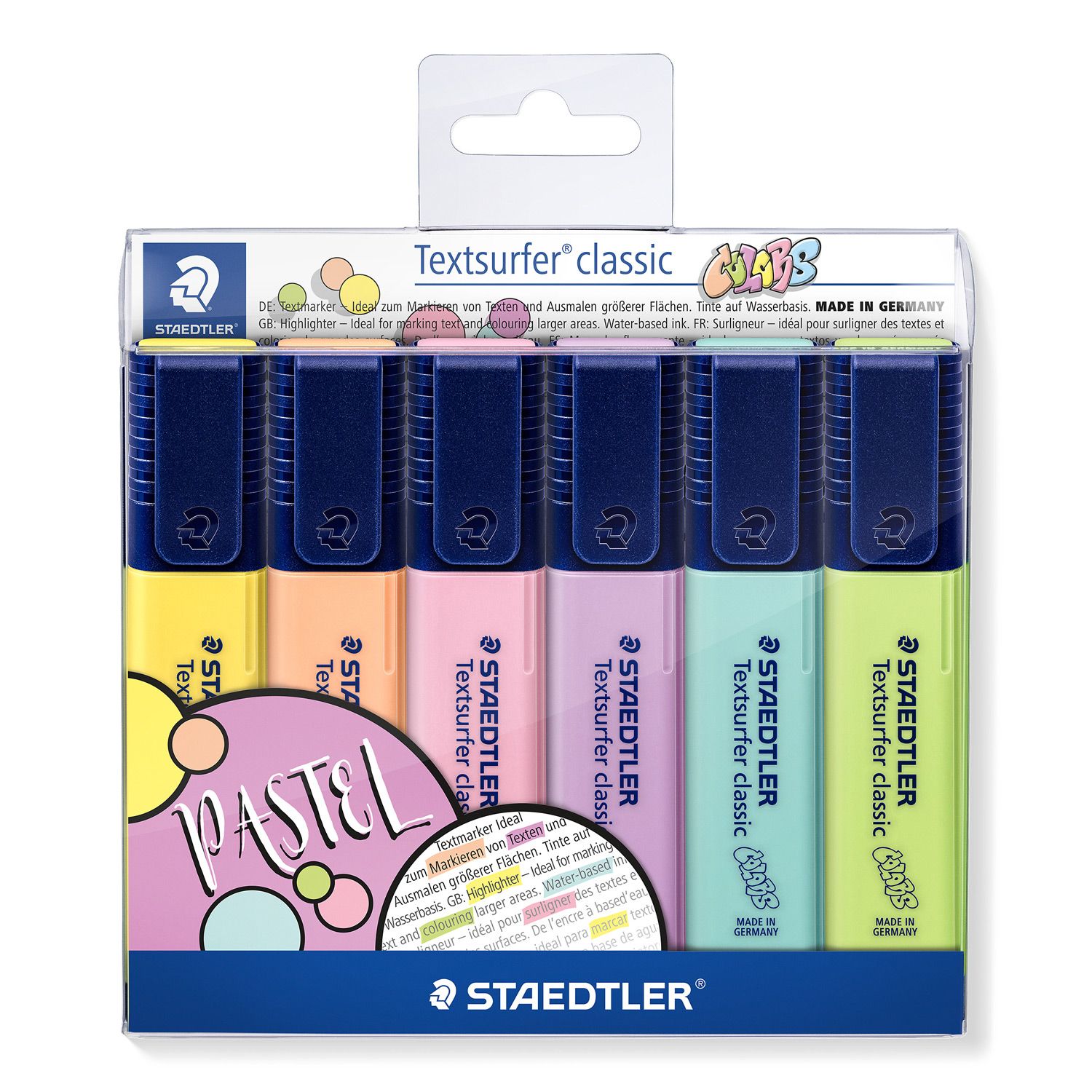 Marcador Staedtler Textsurfer Pastel, set de 6 colores