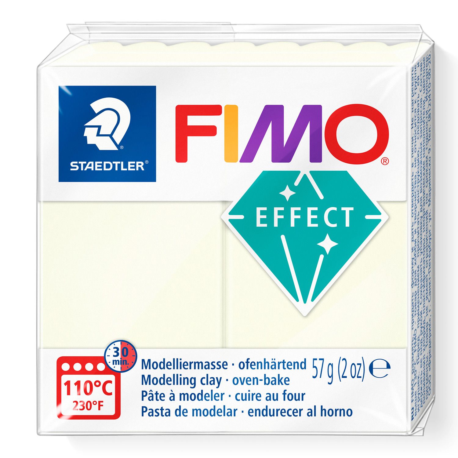 Arcilla polimerica para modelar FIMO Effect, color night glow