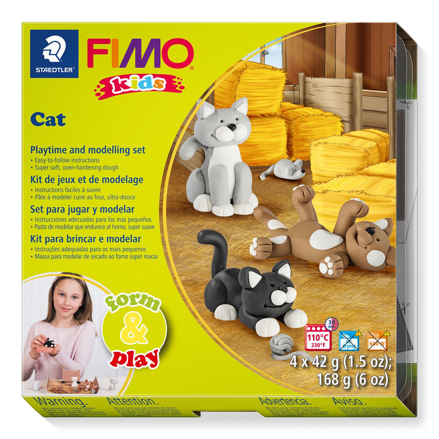 Arcilla polimerica FIMO Kids, Juego Form &amp; Play Cat
