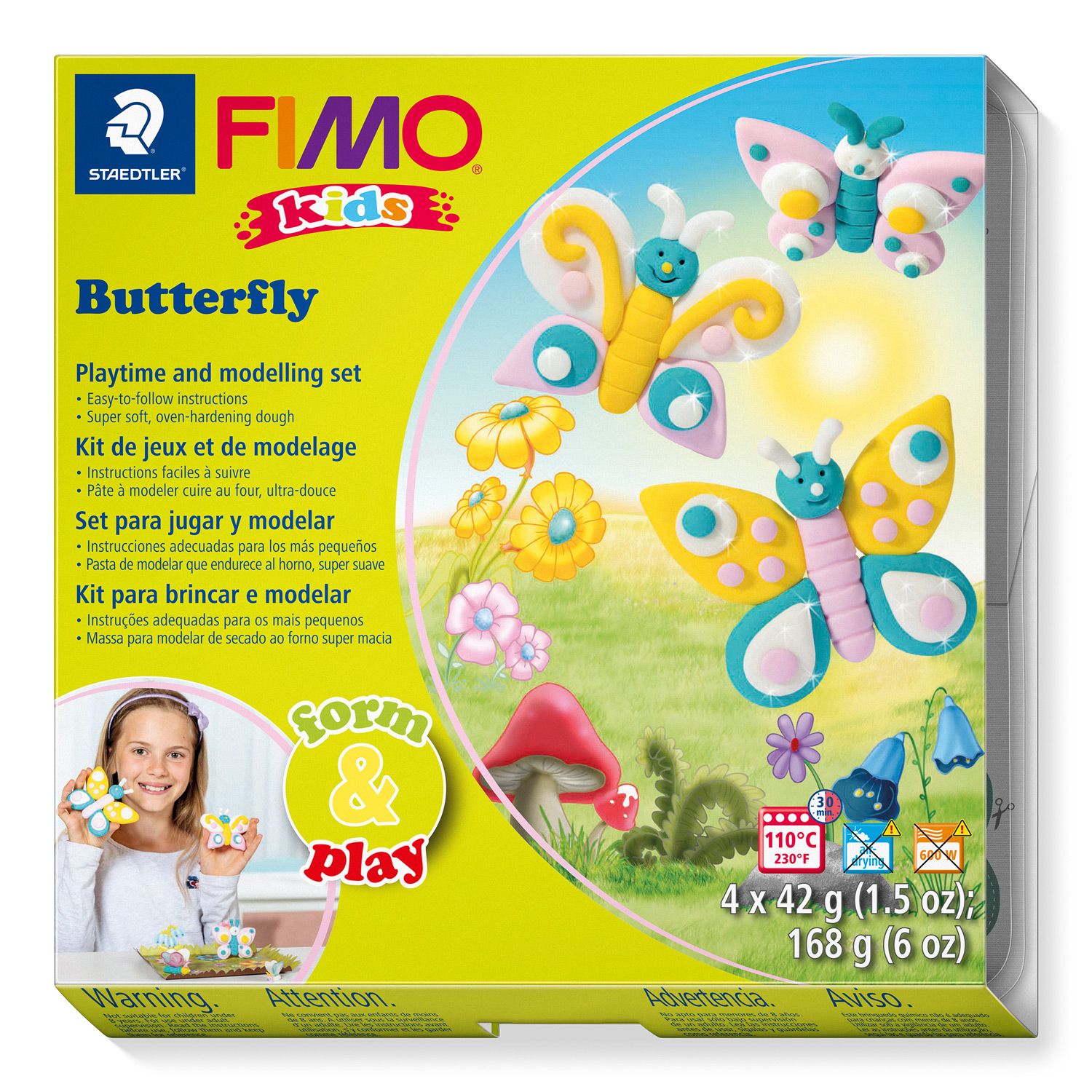 Arcilla polimerica FIMO Kids, Juego Form &amp; Play Butterfly