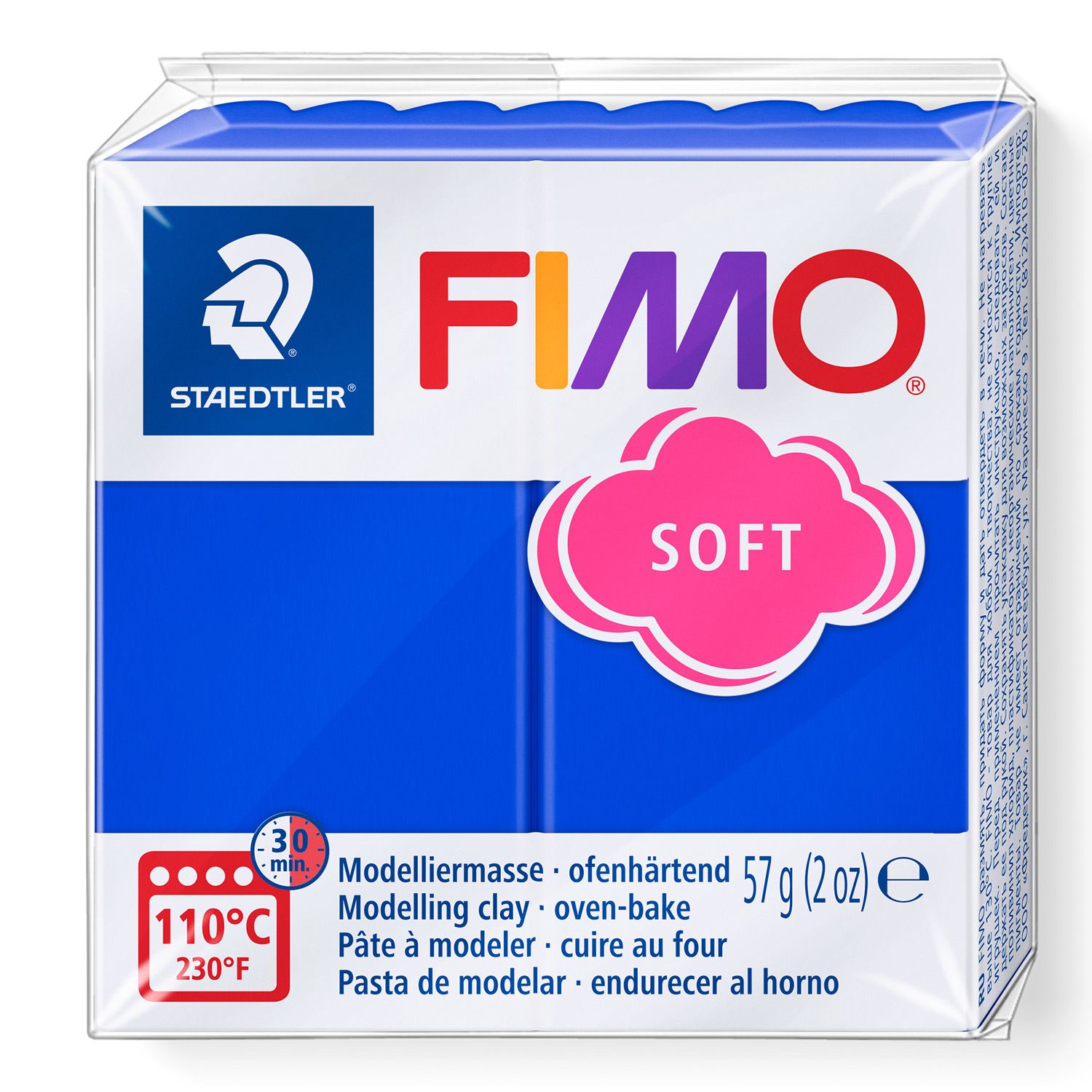 Arcilla polimerica para modelar FIMO Soft, color azul brillante