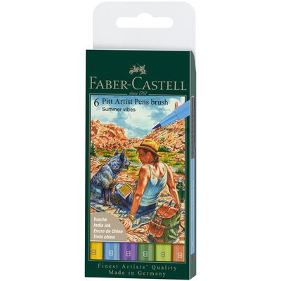 Marcador Faber Castell Pitt Artist Pen Brush 6 col.  Summer Vibe