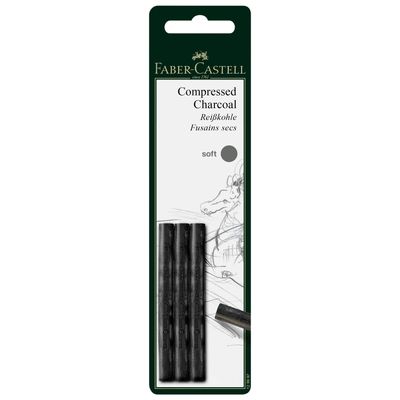 Carboncillo Comprimido Faber-Castell Blando 3 Piezas