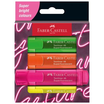 Marcador Faber-Castell Textliner 46SF GenZ Neón 4 Colores