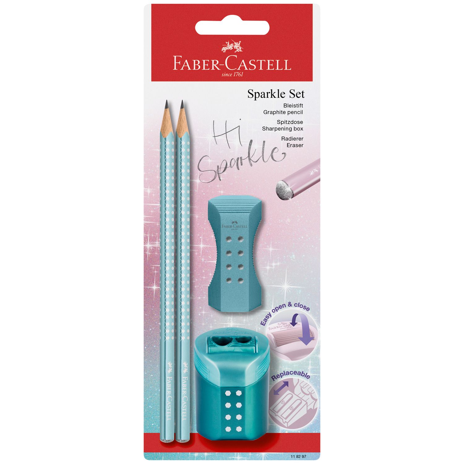 Lapiz Faber Castell Sparkle Cosmic Set 4 piezas, Ocean