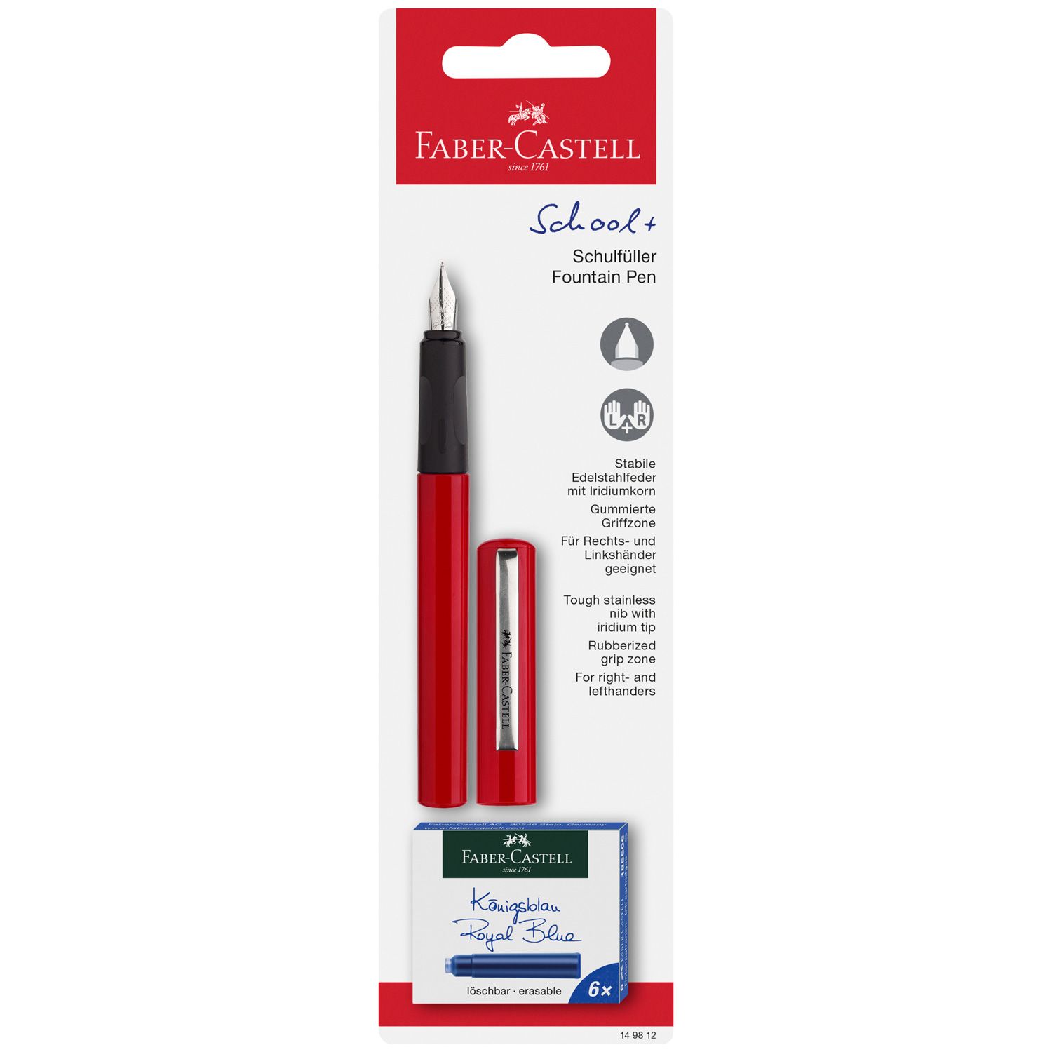 Pluma Fuente Faber Castell School+ Rojo