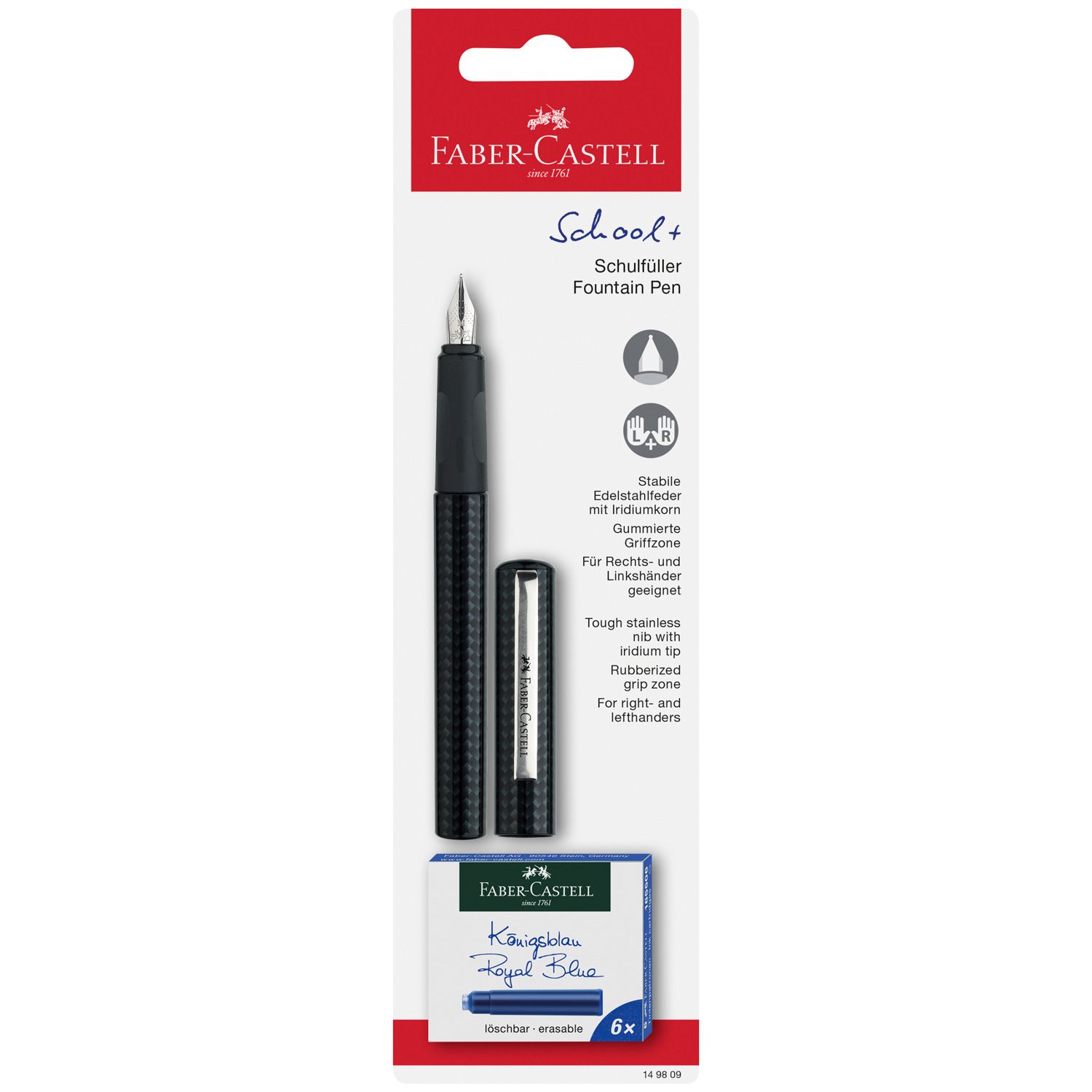 Pluma Fuente Faber Castell School+ Carbon Look