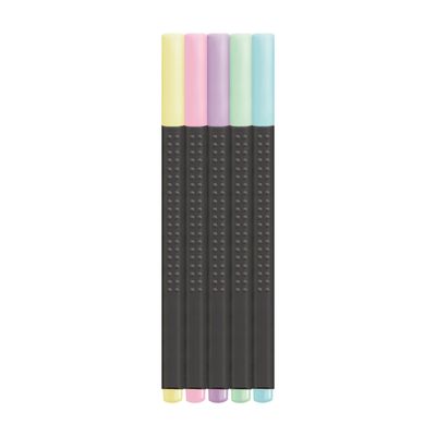 Marcador Faber Castell Grip Finepen Pastel, 5 colores