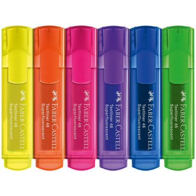 Marcador Faber Castell Textliner 46 Superfluorescent, 6 colores