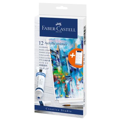 Pintura Acrilica Faber Castell Creative Studio, 12 colores