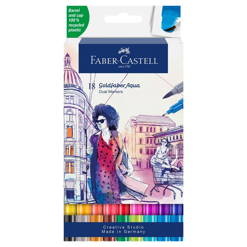 Marcador Faber-Castell Goldfaber Aqua Dual 18 Colores