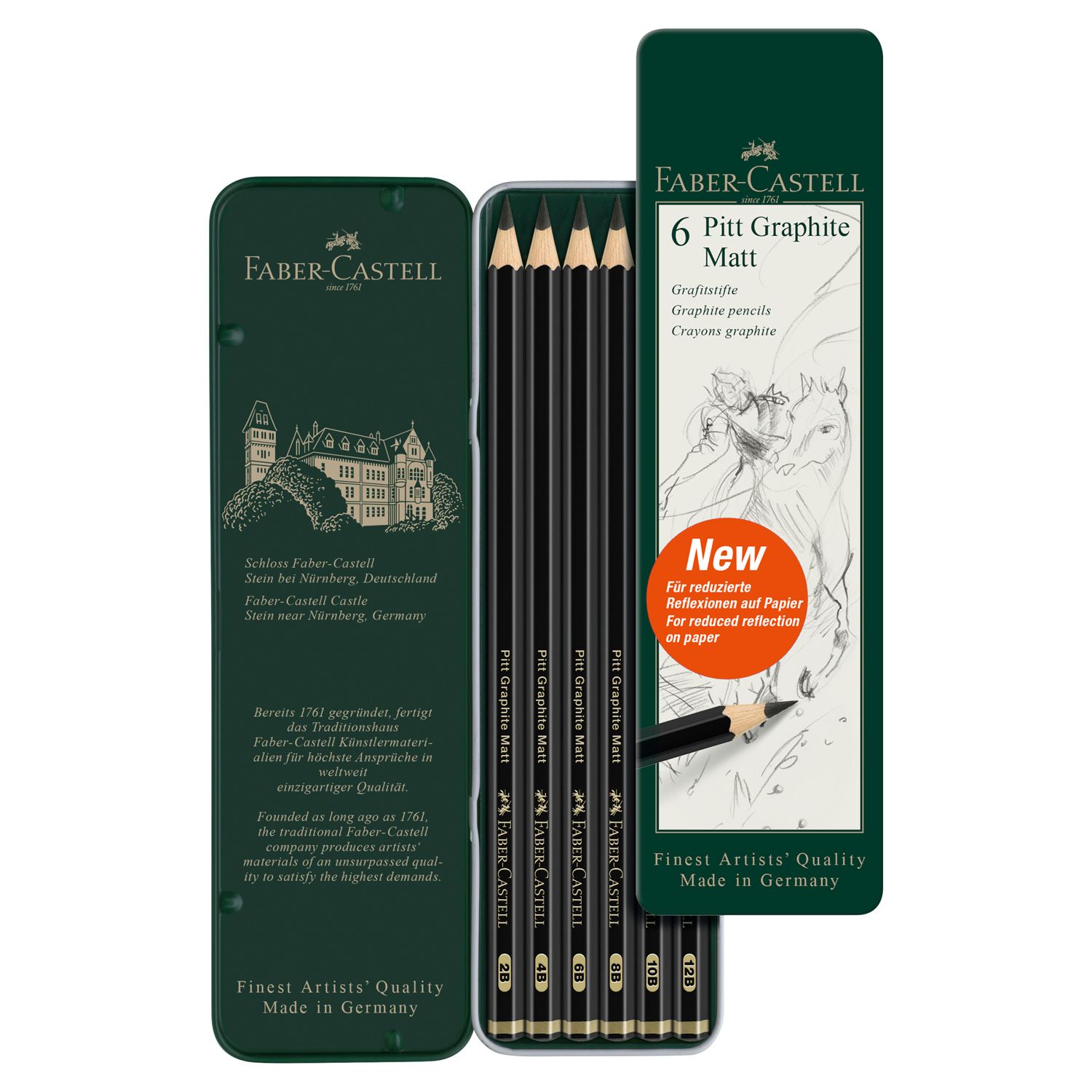 Lapiz Faber Castell Pitt Graphite Matt, juego de 6 piezas