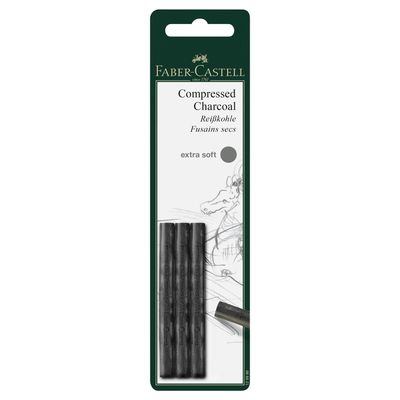 Carboncillo Comprimido Faber-Castell Extra Blando 3 Piezas