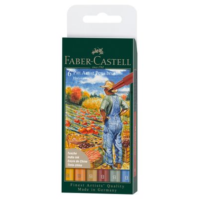 Marcador Faber Castell Pitt Artist Pen Brush 6 Colores Harvest