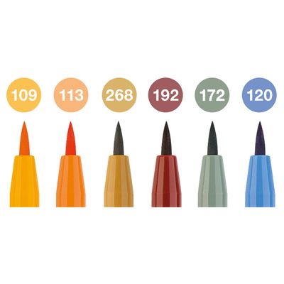 Marcador Faber Castell Pitt Artist Pen Brush 6 Colores Harvest