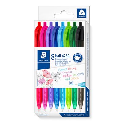 Boligrafo Staedtler Ball 4230, Retráctil, 8 colores