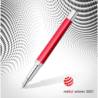Pluma fuente Staedtler Triplus 474 punto F, color Rojo