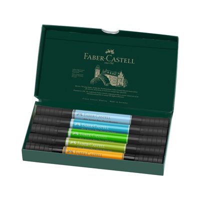Marcador Faber Castell Pitt Artist Pen Dual Animal, 5 colores