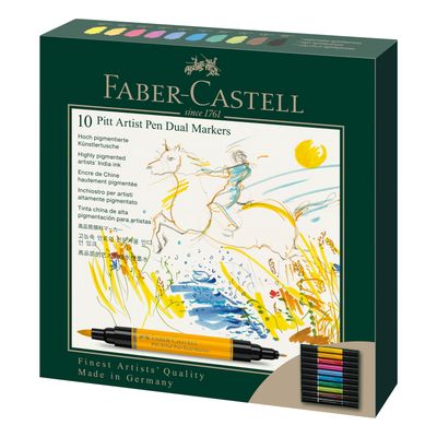 Marcador Faber Castell Pitt Artist Pen Dual 10 Colores