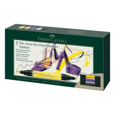 Marcador Faber Castell Pitt Artist Pen Dual Fashion, 5 colores