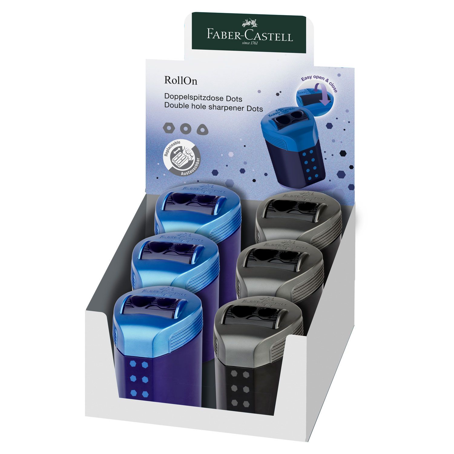 Sacapuntas Faber Castell  RollOn Dots, colores surtidos