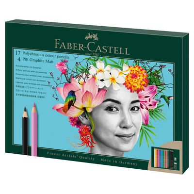 Lapiz Faber Castell Set Polychromos + Pitt Graphite Matt 23 pcs