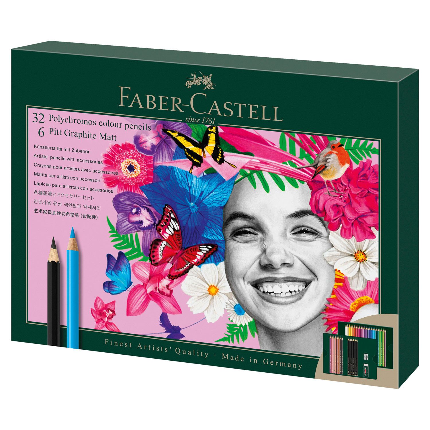Lapiz Faber Castell Set Polychromos + Pitt Graphite Matt 40 pcs