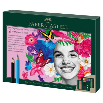 Lapiz Faber Castell Set Polychromos + Pitt Graphite Matt 40 pcs