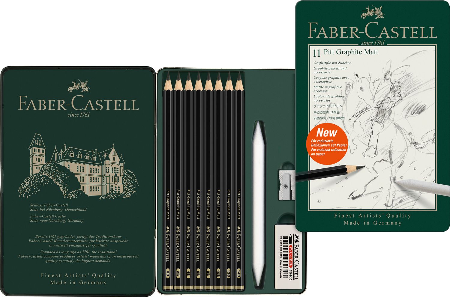 Lapiz Faber Castell Pitt Graphite Matt, juego de 11 piezas