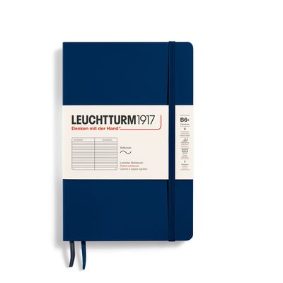 Cuaderno Leuchtturm1917 B6+ Softcover, Navy, rayas