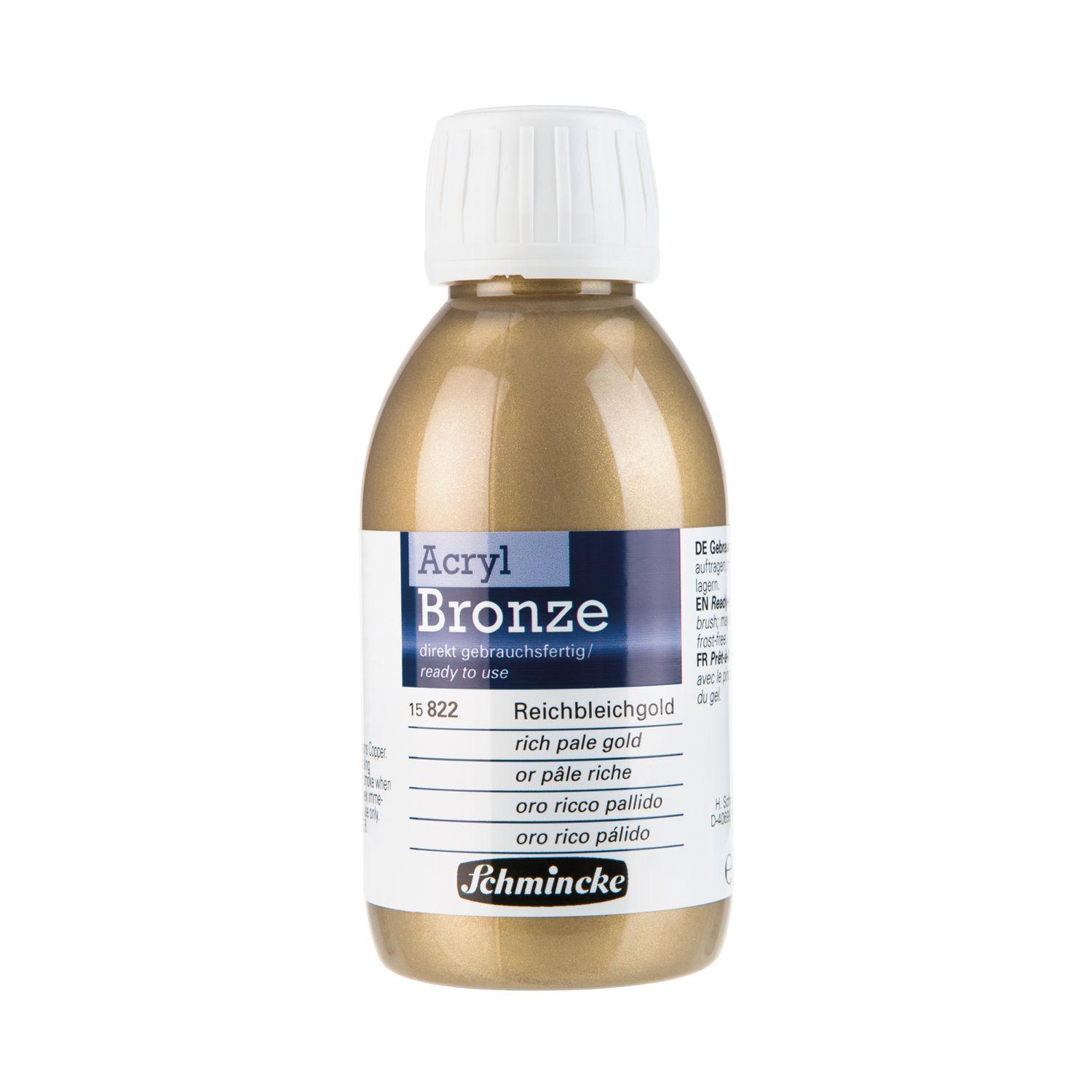 Pintura Schmincke Acryl Bronze 150ml, Color Rich Pale Gold