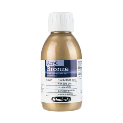 Pintura Schmincke Acryl Bronze 150ml, Color Rich Pale Gold