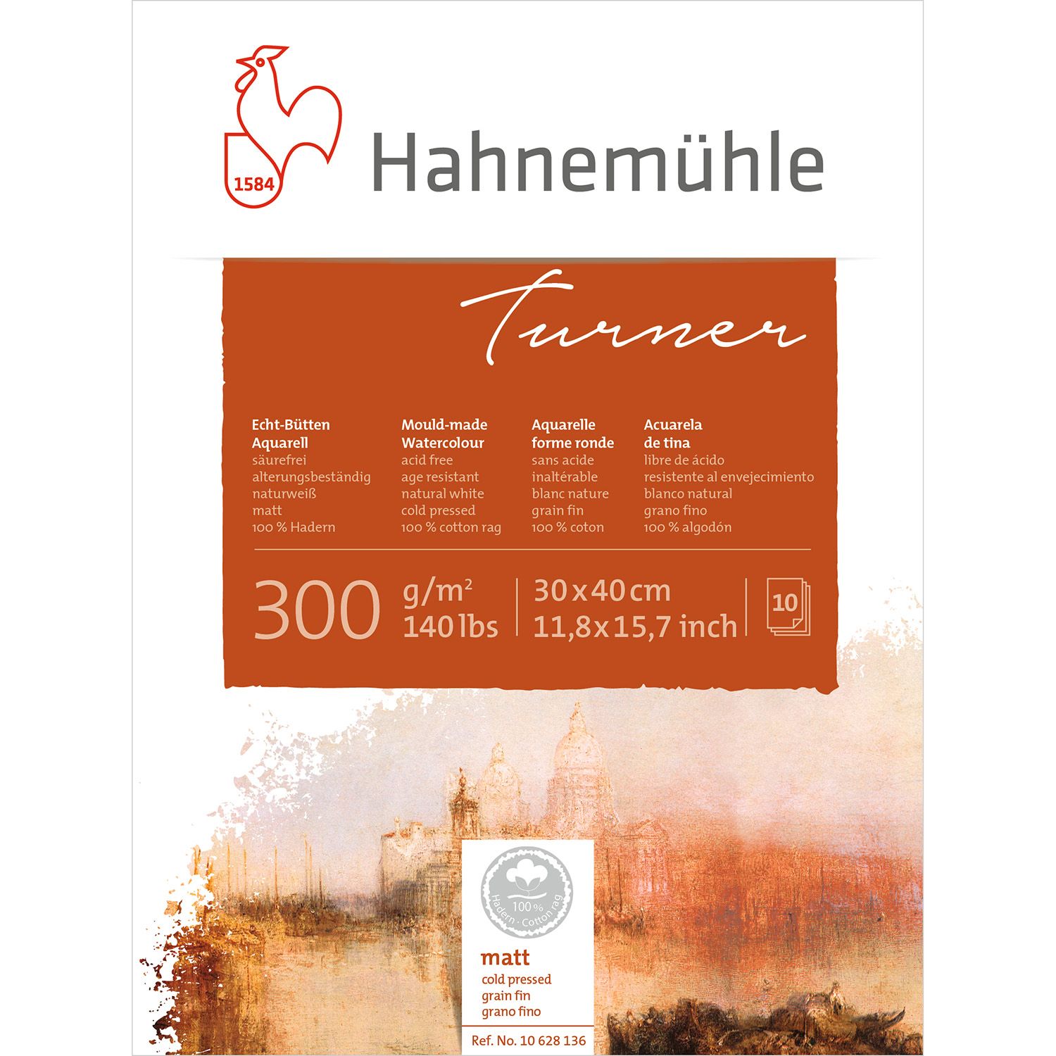 Block Hahnemuhle William Turner 300 gramos, 30 x 40 cms