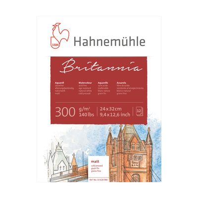 Block Hahnemuhle Britannia 300gr., 24 x 32 cms, grano fino