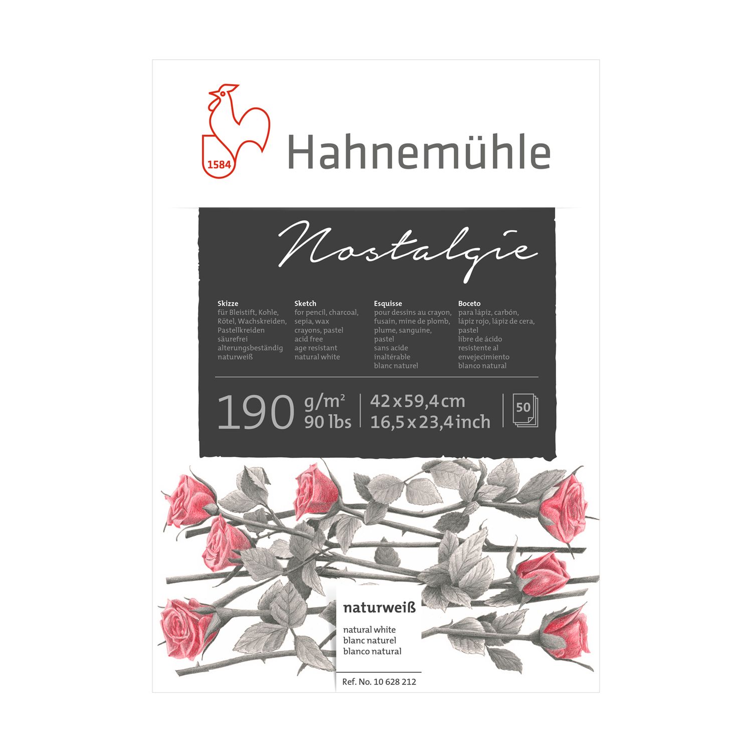 Block Hahnemühle Nostalgie, tamaño A2, 50 hojas 190gr